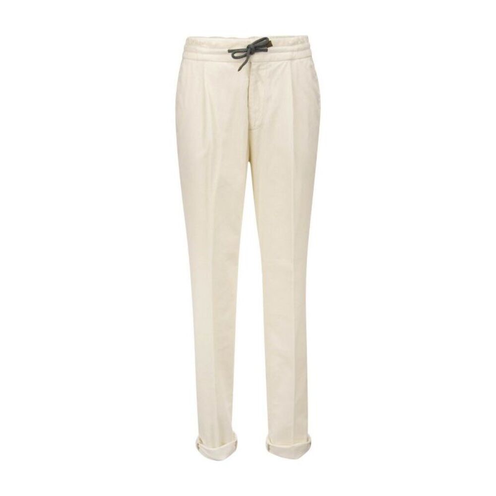 Brunello Cucinelli White Cotton Casual Men's Pants